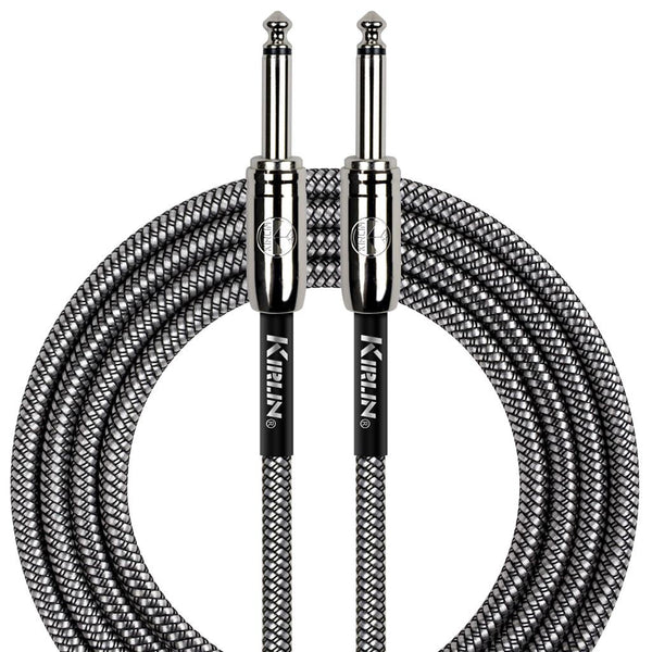 KIRLIN IWC201PNBK-20FT Foot straight guitar cable. Black.