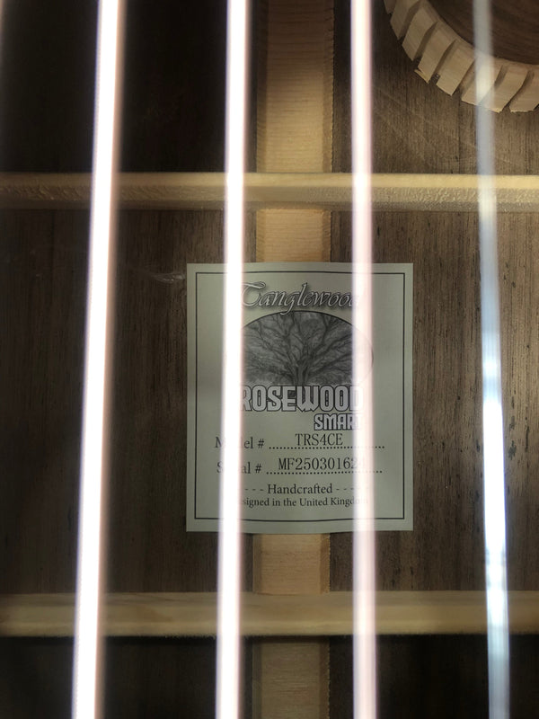 Tanglewood TRS4CE Smart Rosewood Guitar. Super Folk