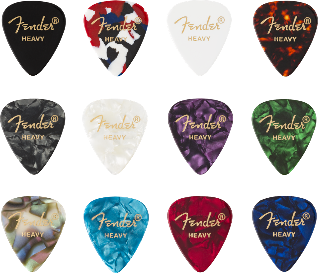 351 Heavy Celluloid Colour medley picks. Pack of 12.