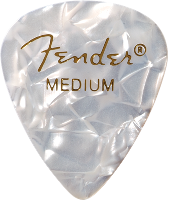 351 Premium Celluloid Medium White picks. Pack of 12.