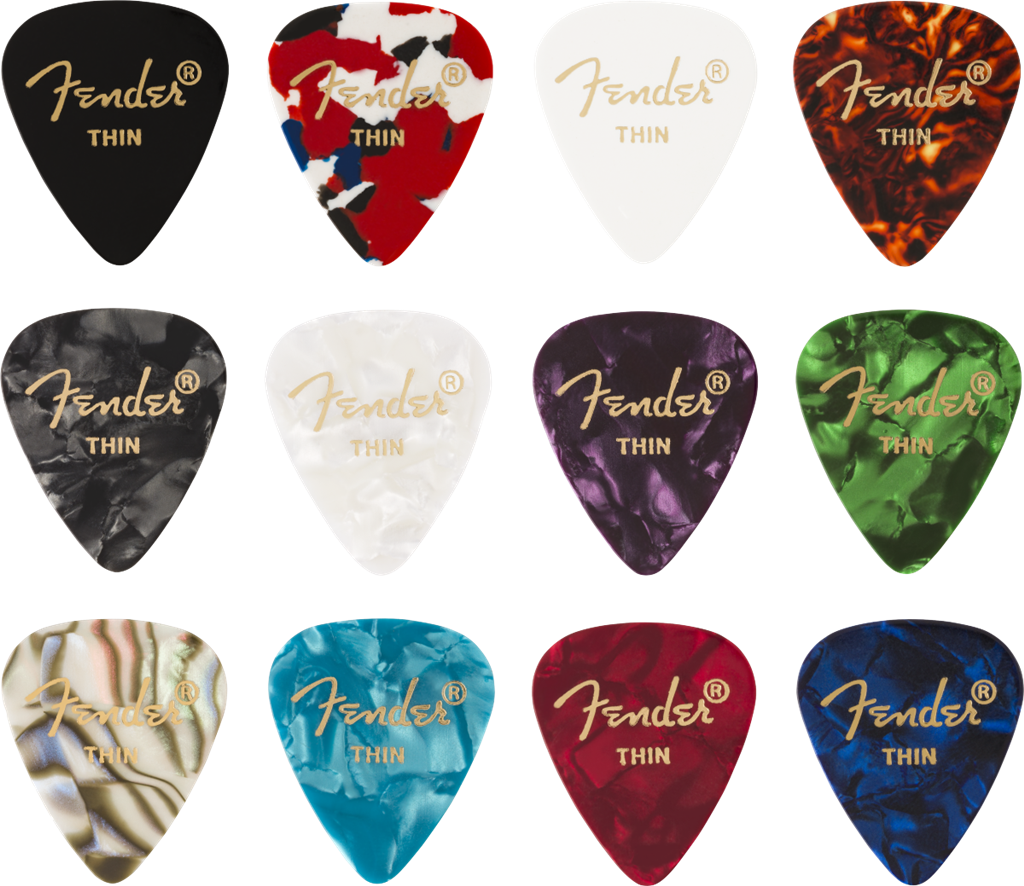 351 THIN COLOUR MEDLEY PICKS X 12.