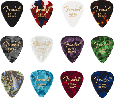 351 Celluloid medley picks. Pack of 12. Extra Heavy.