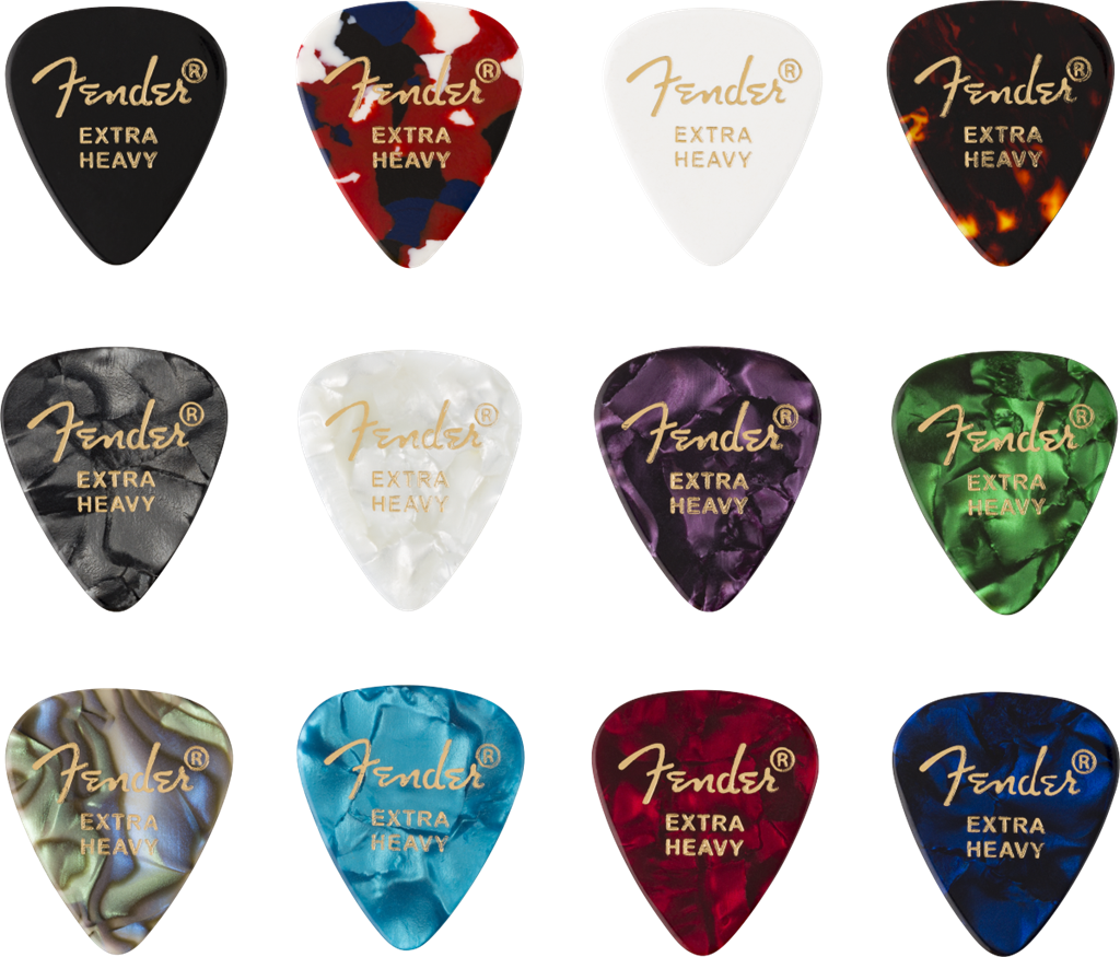 351 Celluloid Medley picks. Pack of 12. Extra Heavy