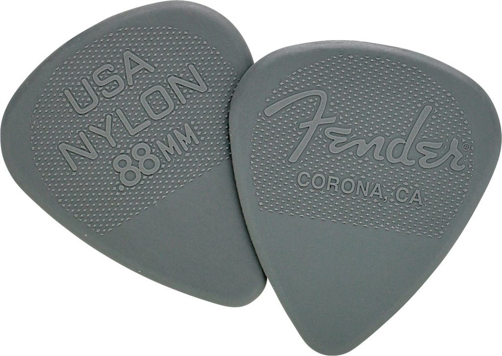 Nylon picks. 0.88mm. Pack of 12.