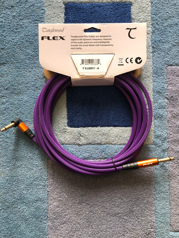 FX6BRY-A -  Tanglewood Flex Ultra Instrument Cable BLACKBERRY - 20FT (6M), Angled