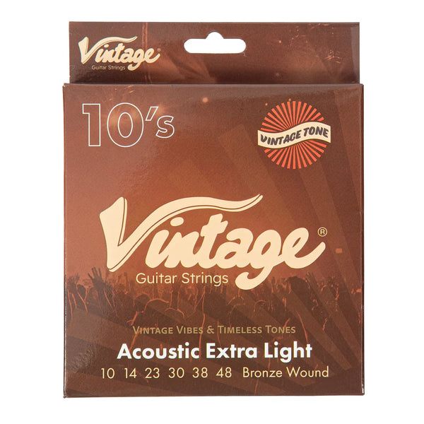 Vintage Bronze Wound Acoustic Guitar String Set ~ 10-48