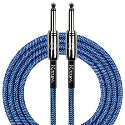 KIRLIN FABRIC 10' STRAIGHT BLUE GUITAR CABLE