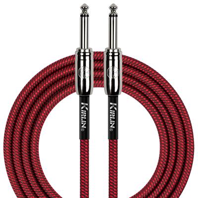 KIRLIN FABRIC 20' STRAIGHT RED GUITAR CABLE