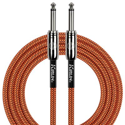 KIRLIN FABRIC 10' STRAIGHT ORANGE GUITAR CABLE