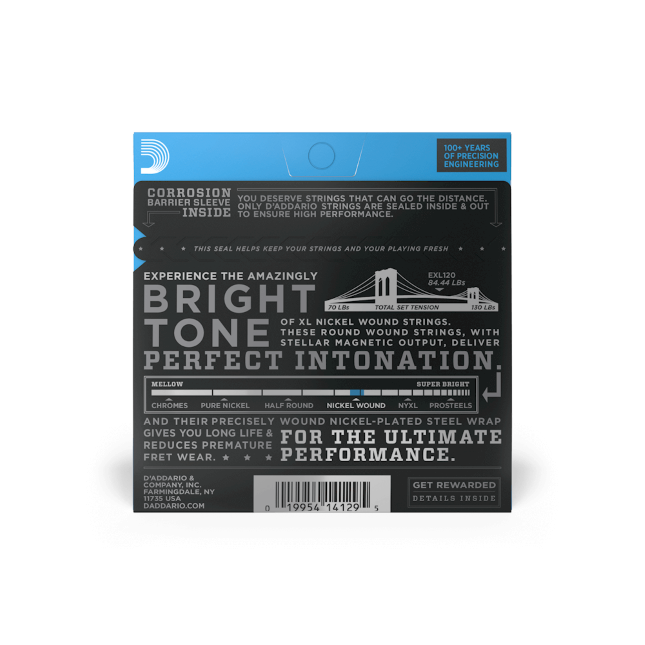 D'Addario EXL120 Electric Guitar Strings Super Light. 9-42.