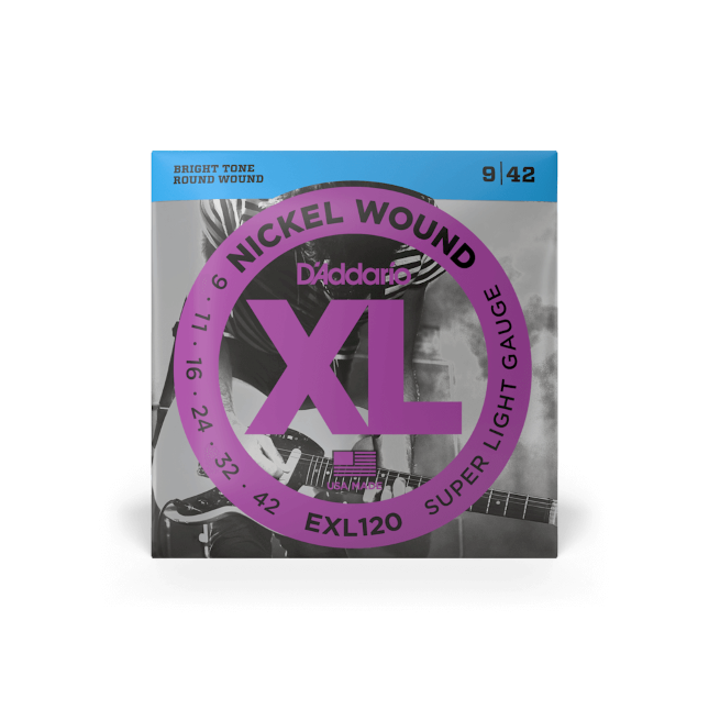 D'Addario EXL120 Electric Guitar Strings Super Light. 9-42.