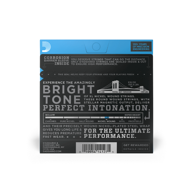 D'Addario EXL110 Electric Guitar Strings Light. 10-46.
