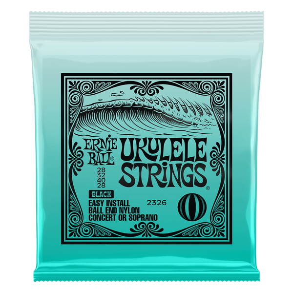 Ernie Ball Ukulele Strings. Black. For soprano or concert uke's. 2326