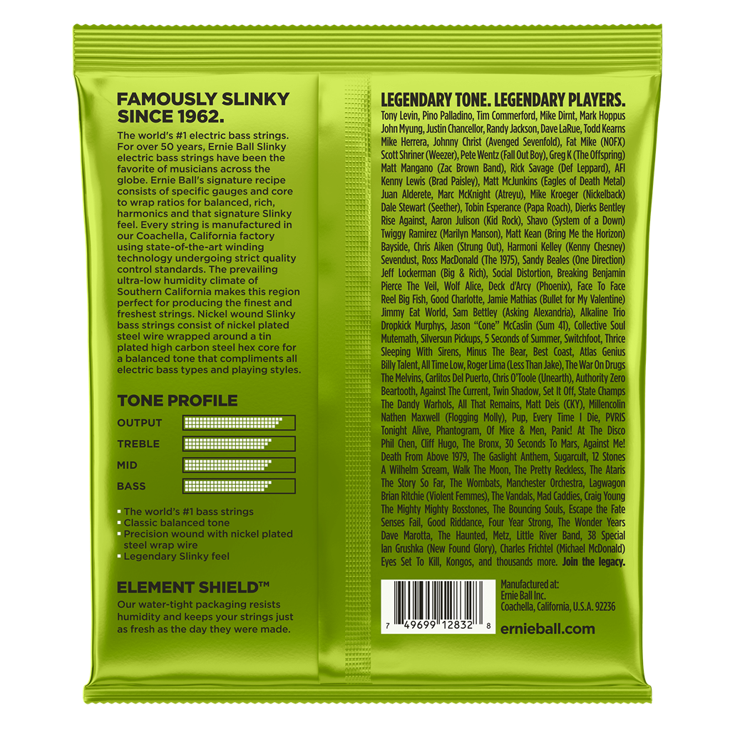 Ernie Ball Regular Slinky Bass Guitar Strings 2832