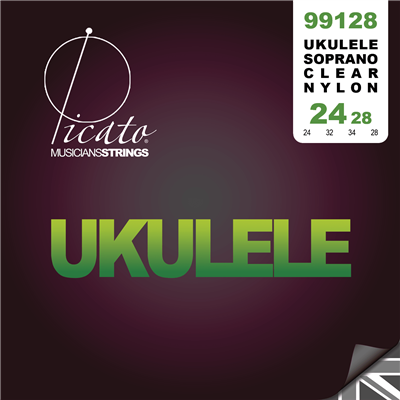 PICATO SOPRANO/CONCERT UKULELE CLEAR NYLON SET